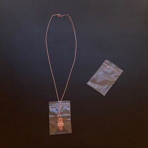 NWOT Pink Jeweled Labubu Pendant Necklace